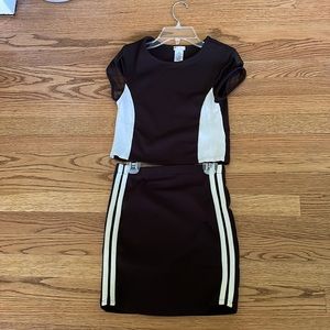 Sally Miller Couture Two-Piece Outfit, Black and White, size Girls L/12